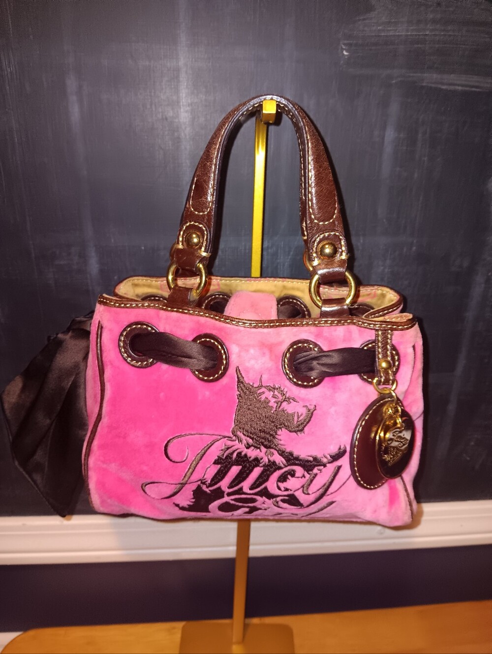 Juicy Couture Ultra Rare Vintage Y2k Pink Velour Mini Tote Bag